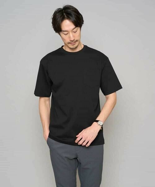 a.v.v / アー・ヴェ・ヴェ カットソー | 【洗濯機で洗える/接触冷感/UVカット/毛玉になりにくい】シルケットスムースワイドシルエットカットソー（ブラック）