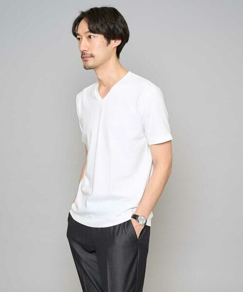 a.v.v / アー・ヴェ・ヴェ カットソー | 【イージーケア/洗濯機で洗える】キカジャカードＶネックスマートＴシャツ | 詳細11