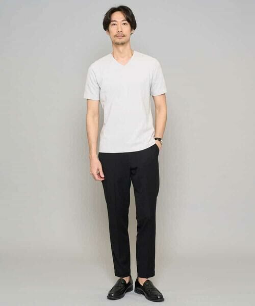 a.v.v / アー・ヴェ・ヴェ カットソー | 【イージーケア/洗濯機で洗える】キカジャカードＶネックスマートＴシャツ | 詳細3