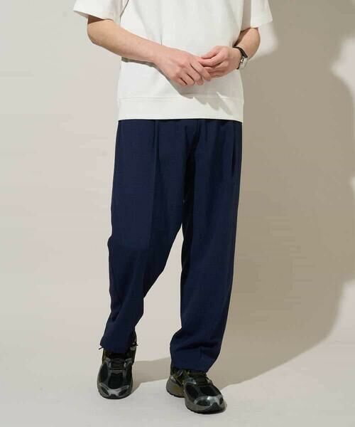 a.v.v / アー・ヴェ・ヴェ その他パンツ | 【イージーケア/洗濯機で洗える/接触冷感/吸水速乾/UVカット/ストレッチ】リライト　１タックワイドイージースラックス（ブルー）