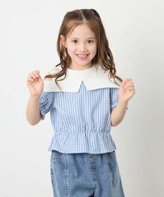 a.v.v / アー・ヴェ・ヴェ シャツ・ブラウス | [120-160]バイカラーチェックレイヤード風ブラウス