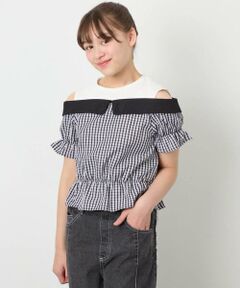 a.v.v / アー・ヴェ・ヴェ シャツ・ブラウス | [120-160]バイカラーチェックレイヤード風ブラウス