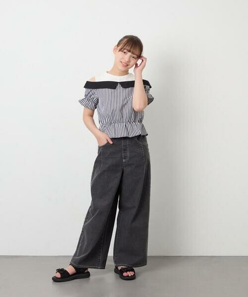 a.v.v / アー・ヴェ・ヴェ シャツ・ブラウス | [120-160]バイカラーチェックレイヤード風ブラウス | 詳細15