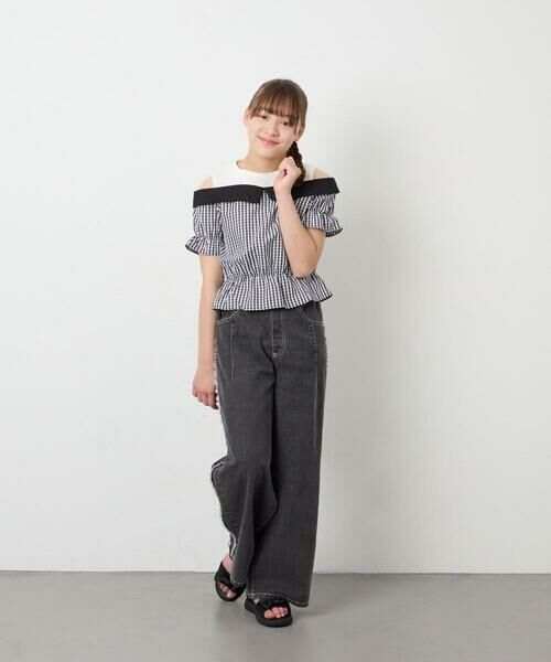 a.v.v / アー・ヴェ・ヴェ シャツ・ブラウス | [120-160]バイカラーチェックレイヤード風ブラウス | 詳細16