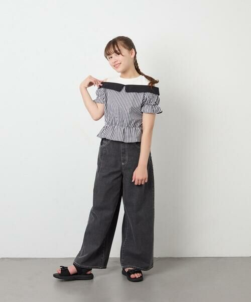 a.v.v / アー・ヴェ・ヴェ シャツ・ブラウス | [120-160]バイカラーチェックレイヤード風ブラウス | 詳細17