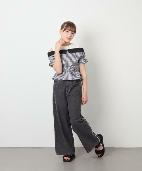 a.v.v / アー・ヴェ・ヴェ シャツ・ブラウス | [120-160]バイカラーチェックレイヤード風ブラウス | 詳細18