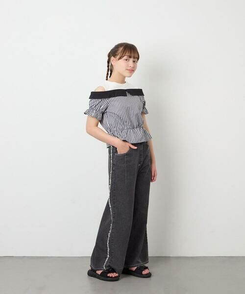 a.v.v / アー・ヴェ・ヴェ シャツ・ブラウス | [120-160]バイカラーチェックレイヤード風ブラウス | 詳細19