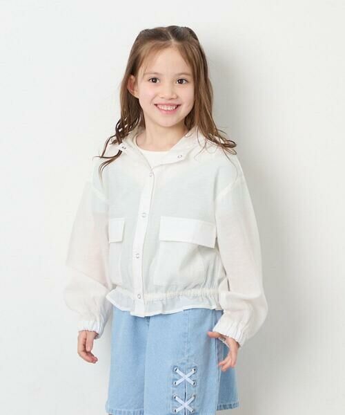 a.v.v / アー・ヴェ・ヴェ セットアップ | [130-160]フード付きシアーサマージャケット（ホワイト）