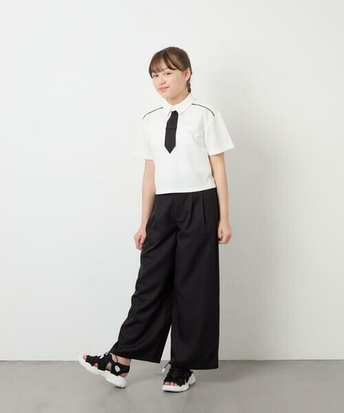 a.v.v / アー・ヴェ・ヴェ カットソー | [130-160]ネクタイ付きクロップドトップス | 詳細5