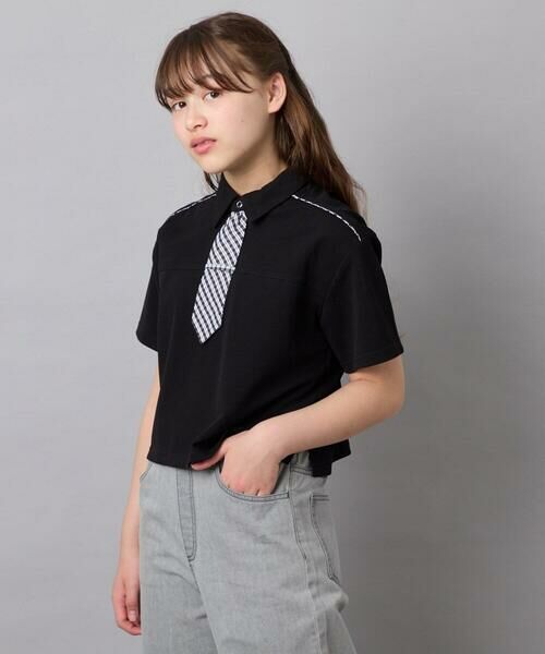 a.v.v / アー・ヴェ・ヴェ カットソー | [130-160]ネクタイ付きクロップドトップス | 詳細12