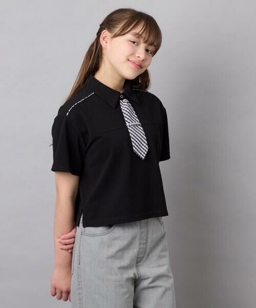 a.v.v / アー・ヴェ・ヴェ カットソー | [130-160]ネクタイ付きクロップドトップス | 詳細13