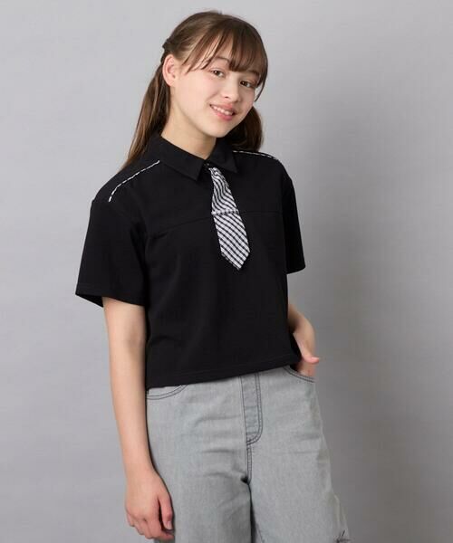 a.v.v / アー・ヴェ・ヴェ カットソー | [130-160]ネクタイ付きクロップドトップス | 詳細14