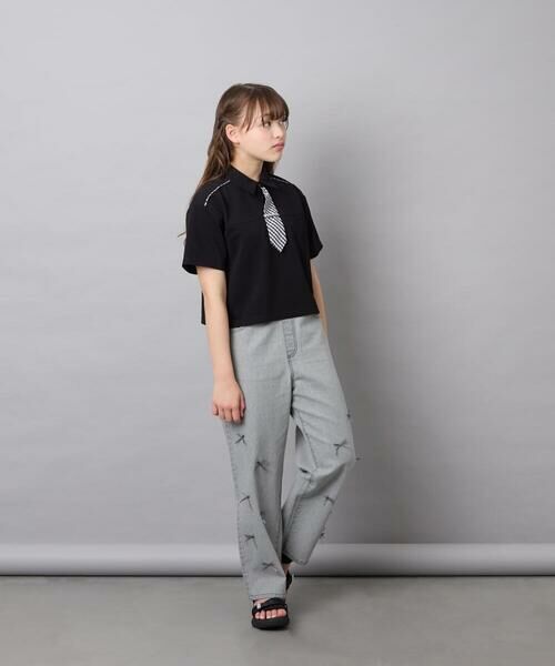 a.v.v / アー・ヴェ・ヴェ カットソー | [130-160]ネクタイ付きクロップドトップス | 詳細20