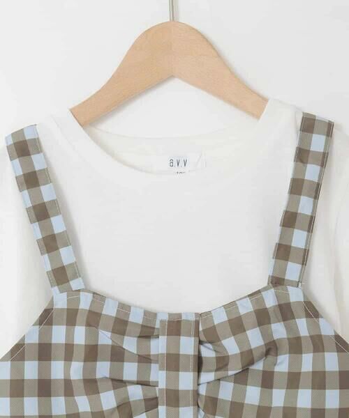 a.v.v / アー・ヴェ・ヴェ カットソー | [120-160][ママとお揃いコーデが叶う]リボンビスチェドッキングTシャツ | 詳細10