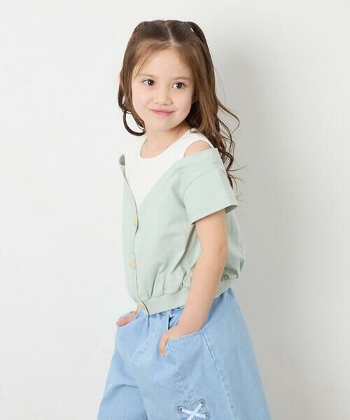 a.v.v / アー・ヴェ・ヴェ カットソー | [120-160]オフショルドッキングTシャツ | 詳細1