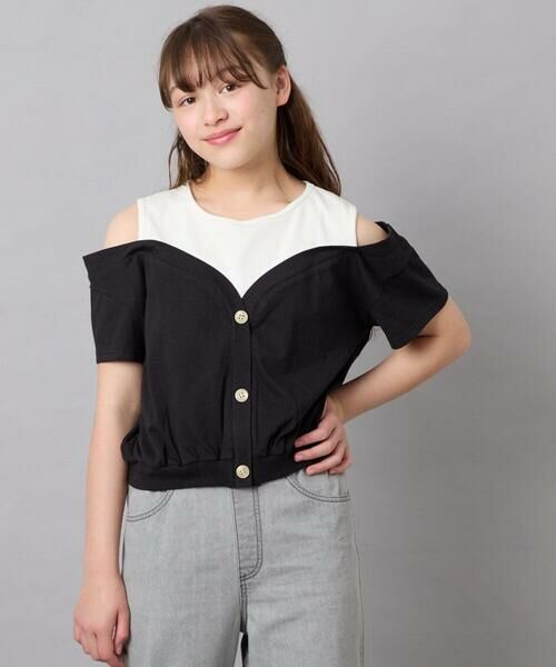a.v.v / アー・ヴェ・ヴェ カットソー | [120-160]オフショルドッキングTシャツ | 詳細13