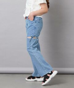 a.v.v / アー・ヴェ・ヴェ チノ・ワークパンツ | [130-160]スリットリボンフレアデニム