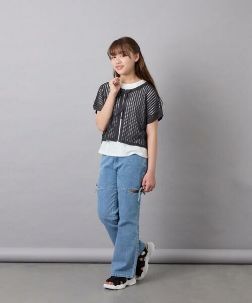 a.v.v / アー・ヴェ・ヴェ チノ・ワークパンツ | [130-160]スリットリボンフレアデニム | 詳細10