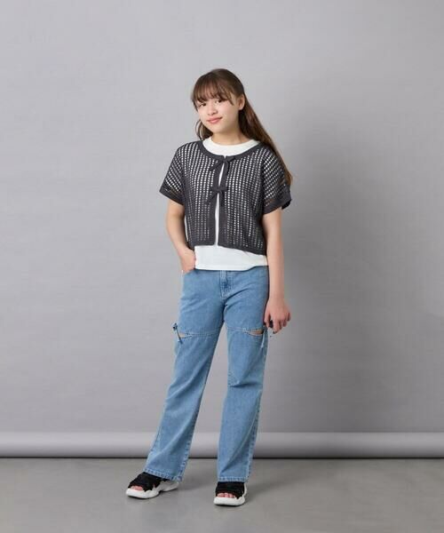 a.v.v / アー・ヴェ・ヴェ チノ・ワークパンツ | [130-160]スリットリボンフレアデニム | 詳細14