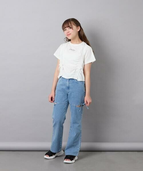 a.v.v / アー・ヴェ・ヴェ チノ・ワークパンツ | [130-160]スリットリボンフレアデニム | 詳細5