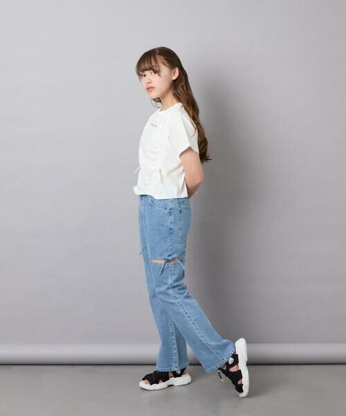 a.v.v / アー・ヴェ・ヴェ チノ・ワークパンツ | [130-160]スリットリボンフレアデニム | 詳細6