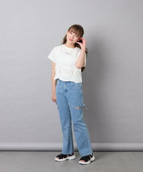 a.v.v / アー・ヴェ・ヴェ チノ・ワークパンツ | [130-160]スリットリボンフレアデニム | 詳細7