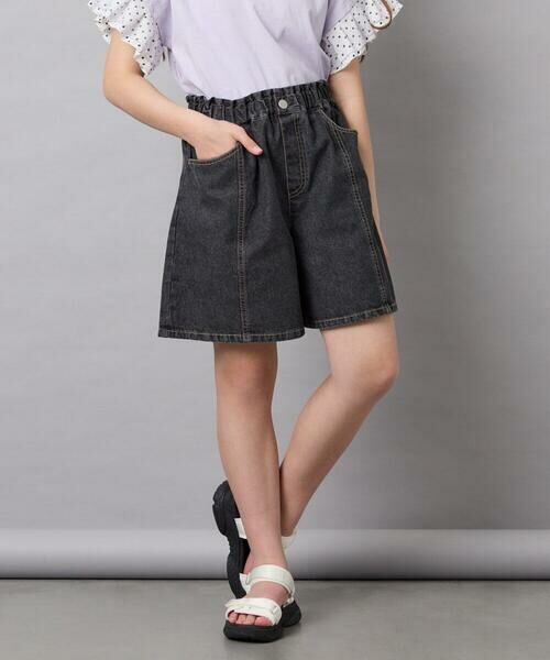 a.v.v / アー・ヴェ・ヴェ その他パンツ | [130-160]ケミカルデニムキュロット（ダークグレー）