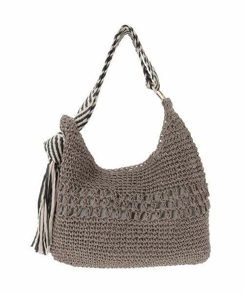 a.v.v / アー・ヴェ・ヴェ トートバッグ | 【雑誌InRed(宝島社)5月号掲載】ミックス編み雑材バッグ（ブラウン）