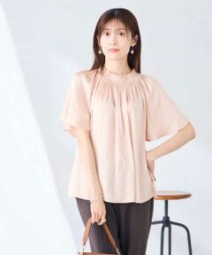 a.v.v / アー・ヴェ・ヴェ シャツ・ブラウス | エアリーサテンシャーリングネックブラウス