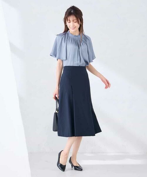 a.v.v / アー・ヴェ・ヴェ シャツ・ブラウス | エアリーサテンシャーリングネックブラウス | 詳細14