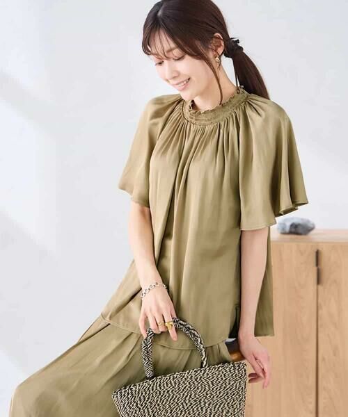 a.v.v / アー・ヴェ・ヴェ シャツ・ブラウス | エアリーサテンシャーリングネックブラウス | 詳細28