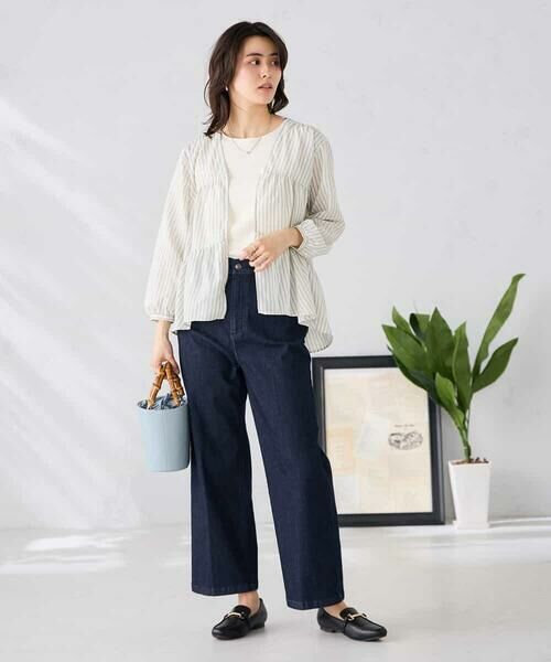 a.v.v / アー・ヴェ・ヴェ シャツ・ブラウス | ストライプ柄ティアードシアーブラウス | 詳細10