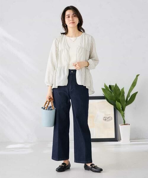 a.v.v / アー・ヴェ・ヴェ シャツ・ブラウス | ストライプ柄ティアードシアーブラウス | 詳細11