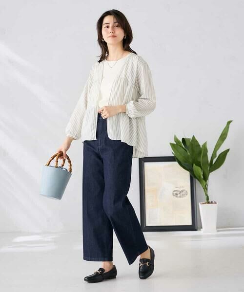 a.v.v / アー・ヴェ・ヴェ シャツ・ブラウス | ストライプ柄ティアードシアーブラウス | 詳細12