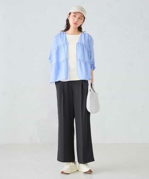 a.v.v / アー・ヴェ・ヴェ シャツ・ブラウス | ストライプ柄ティアードシアーブラウス | 詳細3