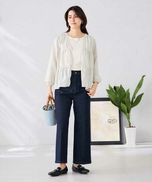 a.v.v / アー・ヴェ・ヴェ シャツ・ブラウス | ストライプ柄ティアードシアーブラウス | 詳細9