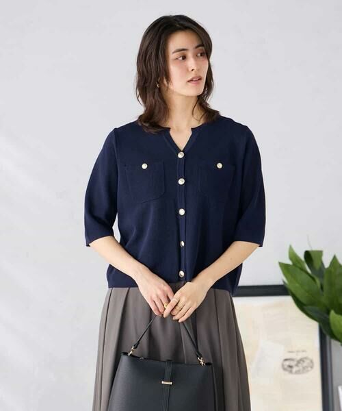 a.v.v / アー・ヴェ・ヴェ カーディガン・ボレロ | 6分袖ジャケットライクカーディガン | 詳細1