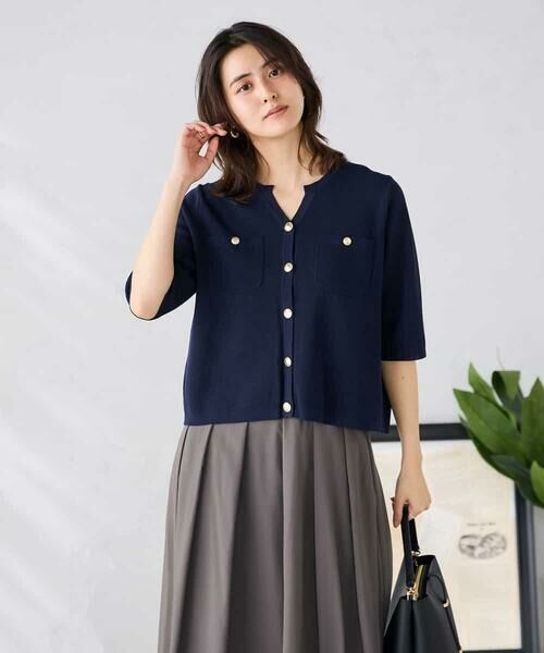 a.v.v / アー・ヴェ・ヴェ カーディガン・ボレロ | 6分袖ジャケットライクカーディガン | 詳細2