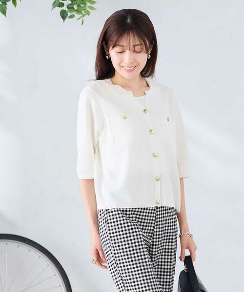 a.v.v / アー・ヴェ・ヴェ カーディガン・ボレロ | 6分袖ジャケットライクカーディガン | 詳細7