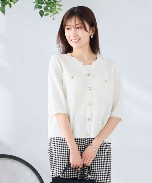 a.v.v / アー・ヴェ・ヴェ カーディガン・ボレロ | 6分袖ジャケットライクカーディガン | 詳細8