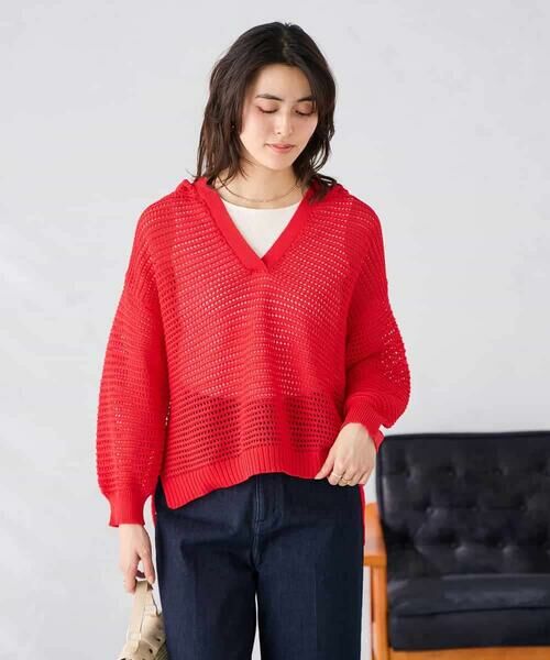 a.v.v / アー・ヴェ・ヴェ ニット・セーター | メッシュフードニットプルオーバー | 詳細10