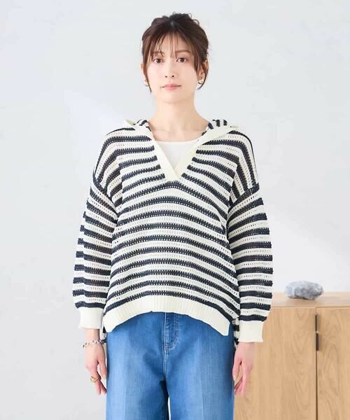a.v.v / アー・ヴェ・ヴェ ニット・セーター | メッシュフードニットプルオーバー | 詳細2