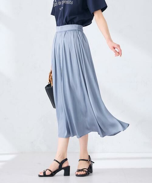 a.v.v / アー・ヴェ・ヴェ ロング・マキシ丈スカート | エアリーサテンフレアスカート | 詳細3