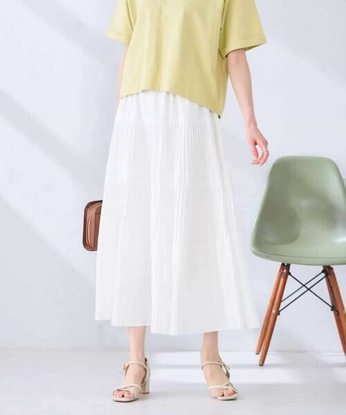 a.v.v / アー・ヴェ・ヴェ ロング・マキシ丈スカート | 【洗える】ティアードプリーツスカート（ホワイト）