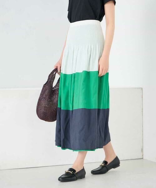 a.v.v / アー・ヴェ・ヴェ ロング・マキシ丈スカート | 2WAYリバーシブルシャーリングフレアスカート | 詳細1