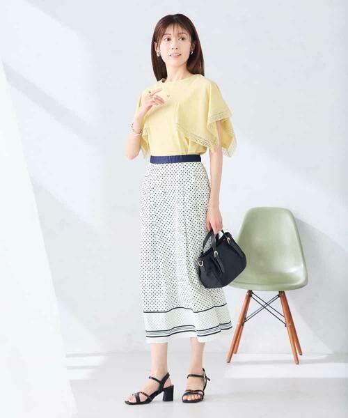 a.v.v / アー・ヴェ・ヴェ ロング・マキシ丈スカート | 【洗える】パネル切替ドットスカート | 詳細8