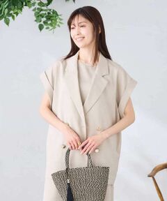 a.v.v / アー・ヴェ・ヴェ テーラードジャケット | 【ストレッチ/洗える】フレンチスリーブジレジャケット