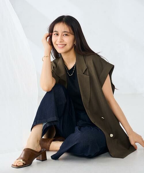 a.v.v / アー・ヴェ・ヴェ テーラードジャケット | 【ストレッチ/洗える】フレンチスリーブジレジャケット | 詳細16