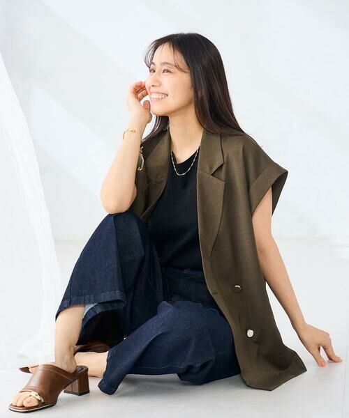 a.v.v / アー・ヴェ・ヴェ テーラードジャケット | 【ストレッチ/洗える】フレンチスリーブジレジャケット | 詳細17