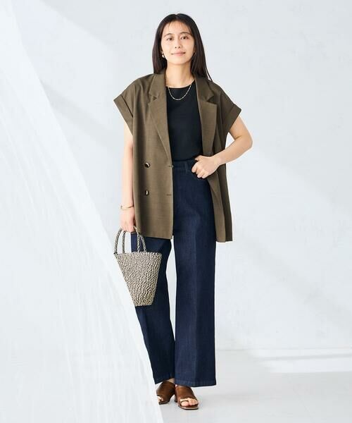 a.v.v / アー・ヴェ・ヴェ テーラードジャケット | 【ストレッチ/洗える】フレンチスリーブジレジャケット | 詳細20